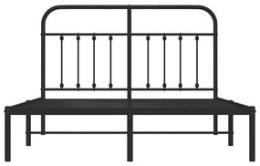 Estrutura de cama com cabeceira 140x200 cm metal preto