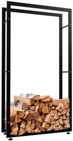 Suporte para lenha Keri V2 80 x 150 x 25 cm Preto