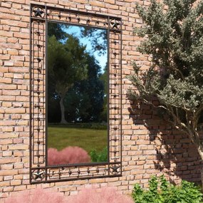 Espelho de parede para jardim retangular 60x110 cm preto