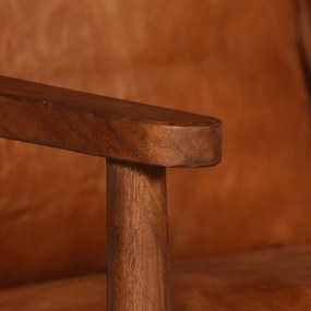 2 pcs conjunto de sofás couro genuíno e acácia maciça castanho
