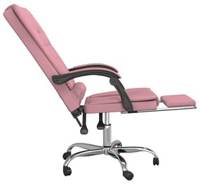 Cadeira de massagens reclinável p/ escritório veludo rosa