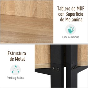 HOMCOM Estante de 4 Níveis Estante de Estilo Industrial com Grande Espaço de Armazenamento Sistema Anti-Tombo 90x39x160cm Preto e Carvalho