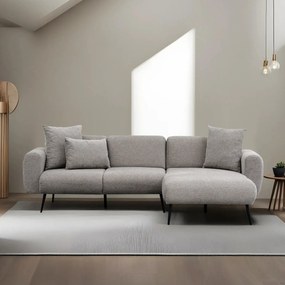 Sofá de Canto Side – Cinzento Claro – 252x77x82 cm