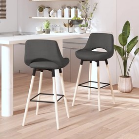 vidaXL Bancos de bar 2 pcs tecido cinzento-escuro