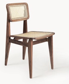 Cadeira em madeira de nogueira com vime vienense C-Chair