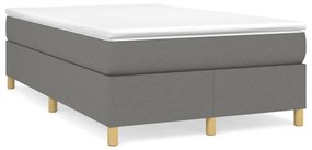 vidaXL Cama boxspring com colchão 120x190 cm tecido cinzento-escuro