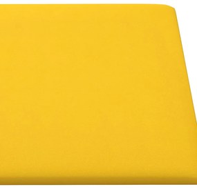 Painel de parede 12 pcs 60x30 cm veludo 2,16 m² amarelo