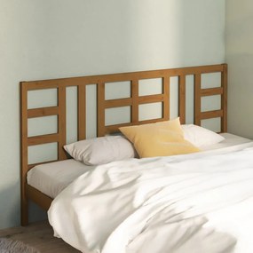 vidaXL Cabeceira de cama 186x4x100 cm pinho maciço castanho mel