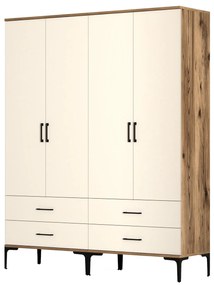 Guarda-Roupa Kumsal TT – Nogueira e Creme – 160x47,5x201,4 cm