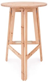 Mesa dobrável alta em madeira maciça Ø80 x 111 cm Castanho