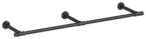 SONGMICS HSR104B01 Cabide de parede industrial economizador de espaço 30,4 x 170 x 7 cm 68 kg de capacidade de carga fácil montagem para salas pequenas preto