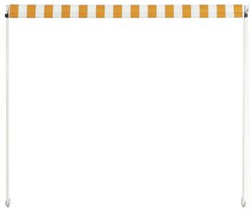Toldo retrátil 100x150 cm amarelo e branco