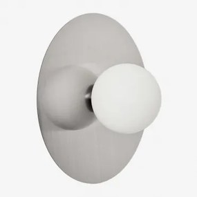 Aplique De Parede Para Banheiro Em Ferro E Vidro Anine Cinza Cromado & Ø30 Cm - Sklum