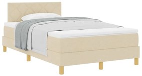 Cama Box com Molas com Colchão Creme 120x200 cm Tecido