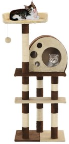 Árvore para gatos com arranhadores sisal 127 cm bege/castanho