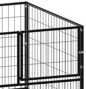 Canil para cães 200x100x70 cm aço preto