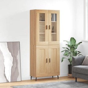 vidaXL Armário alto 69,5x34x180 cm derivados de madeira cor sonoma