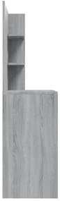 Toucador com espelho 74,5x40x141 cm cor sonoma cinzento