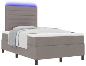 Cama Box com colchão e luz LED na cor taupe, 120 x 200 cm