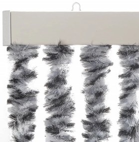 Cortina anti-insetos 118x220 cm chenille cinzento/preto/branco