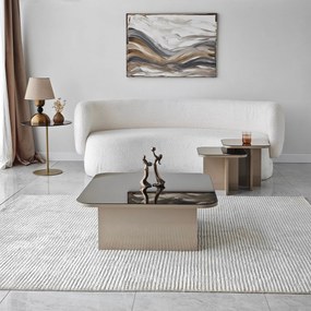 Conjunto de Mesas de Centro Jazz – Bege Bronze – Várias Medidas