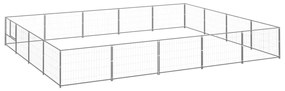 vidaXL Canil para cães 20 m² aço prateado