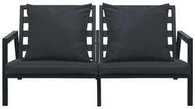5 pcs conjunto lounge jardim + almofadões alumínio cinza-escuro