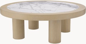 Mesa de centro redonda em madeira com tampo de mármore Presedio