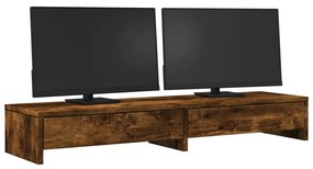 Suporte p/ monitor c/ gavetas derivados madeira carvalho fumado