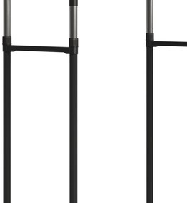 HOMCOM Charriot com Altura Ajustável Cabide com 4 Rodas para Roupa Aço Inoxidável 80x43x85-155cm Preto