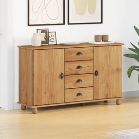 Sideboard 'ASKIM'133,5x40x79 cm Madeira de Pinheiro Sólido