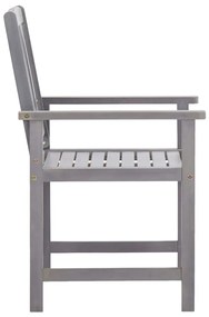 5 pcs conjunto de jantar para exterior acácia maciça cinzento