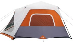 Tenda familiar LED 10 p. libertação rápida cinza-claro/laranja