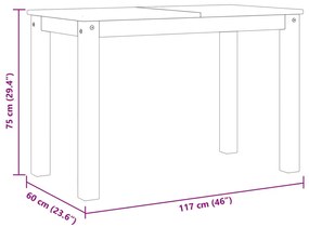 Mesa de jantar Panama 117x60x75 cm madeira de pinho maciça