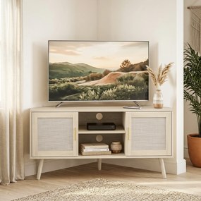Móvel TV de Canto, 115 x 54,2 x 56,2 cm, Para Televisores até 65 Polegadas, Cor Carvalho
