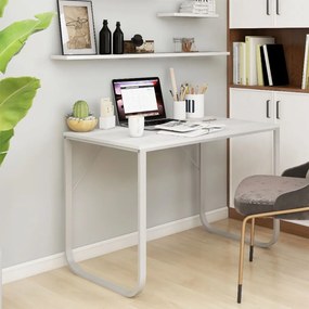 vidaXL Secretária de computador 110x60x73 cm contraplacado branco