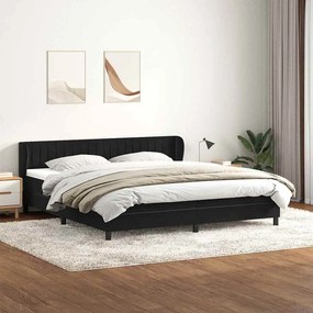 vidaXL Cama com molas/colchões 180x210 cm veludo preto