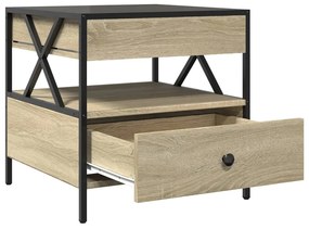 Mesa de centro luzes LED Infinity 50x50x51 cm carvalho sonoma