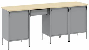 Conjunto de Gabinete e Mesa de Trabalho de 4 Peças vidaXL Preto em Mad
