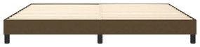 Estrutura de cama sem colchão 200x200 cm tecido castanho-escuro