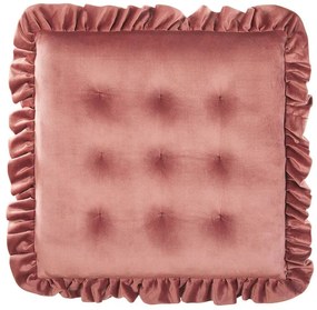 Almofada de assento em veludo rosa 40 x 40 cm KALANCHOE Beliani