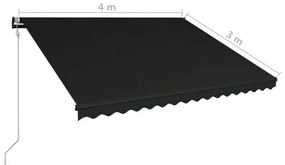 Toldo Retrátil Automático - Vários Tamanhos - Cinzento