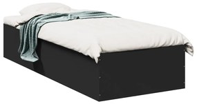 Estrutura de cama 90x190 cm derivados de madeira preto