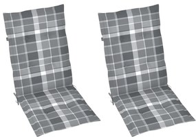 Cadeiras jardim reclináveis c/ almofadões 2 pcs acácia maciça