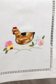 50x180 cm - Caminho de mesa linho - Bordados da Lixa