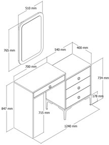 Dresser Lizbon500 – Walnut/White – 124x84,7x40 cm