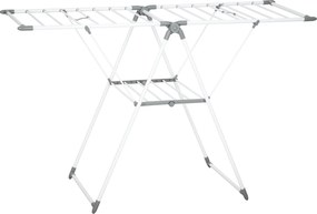 HOMCOM Varal de roupas dobrável para uso interno com braços articulados ajustáveis em metal 156,5 x 61,5 x 97 cm branco | Aosom Portugal