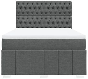 Cama com molas/colchão 140x200 cm tecido cinzento-escuro