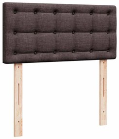 Cama otomana com colchão &amp; LEDs 90x200cm tecido castanho escuro