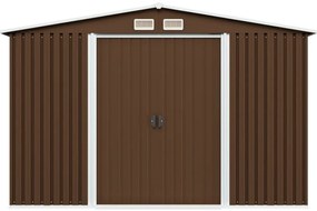 Abrigo de jardim 57x205x178 cm aço castanho
